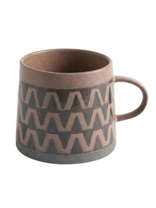 French Connection | Terracotta Wax Resist Pattern Mug