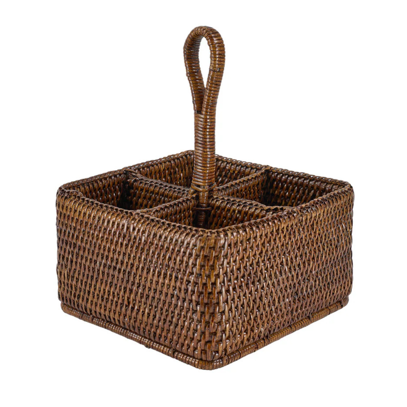 Rebecca Udall condiment carrier in rattan brown