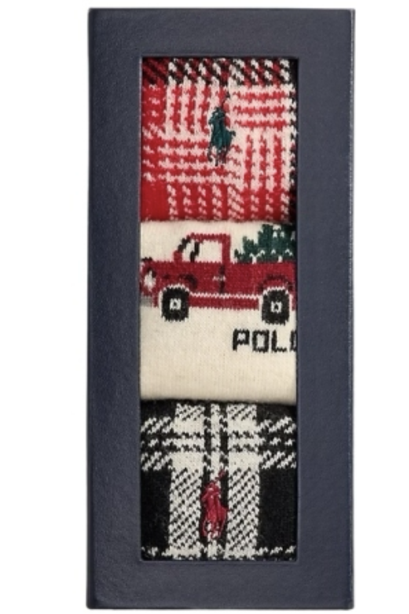 Ralph Lauren , Truck-Intarsia &amp;amp; Plaid 3-Sock Gift Set