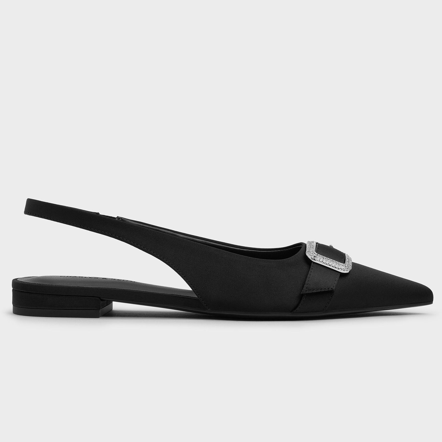 Charles &amp;amp; Keith Satin Crystal Slingbacks
