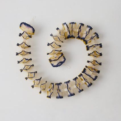 Dip Dyed Paper Streamer | Indigo/chartreuse