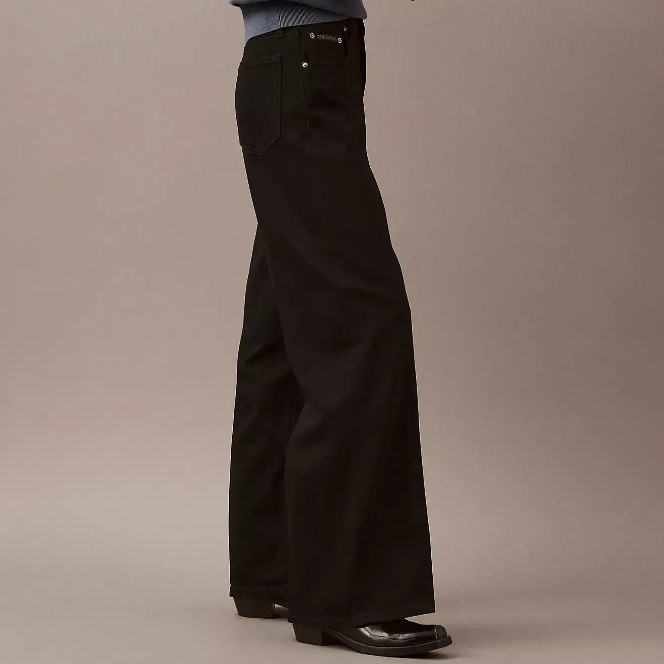 High Rise Wide Leg Jeans on model
