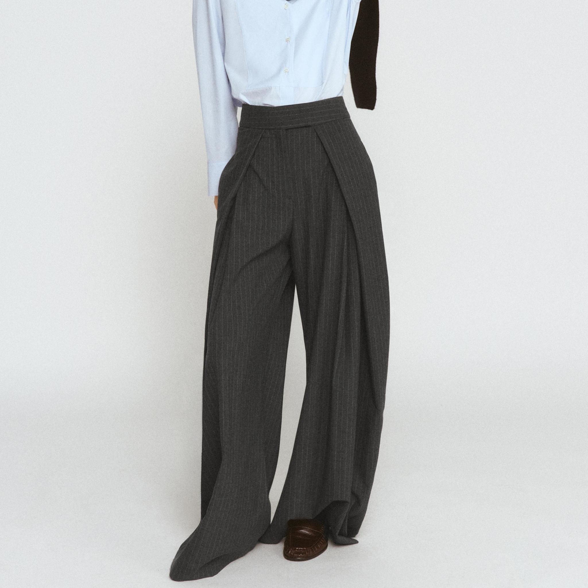Zw Collection Wide-Leg Trousers With Darts