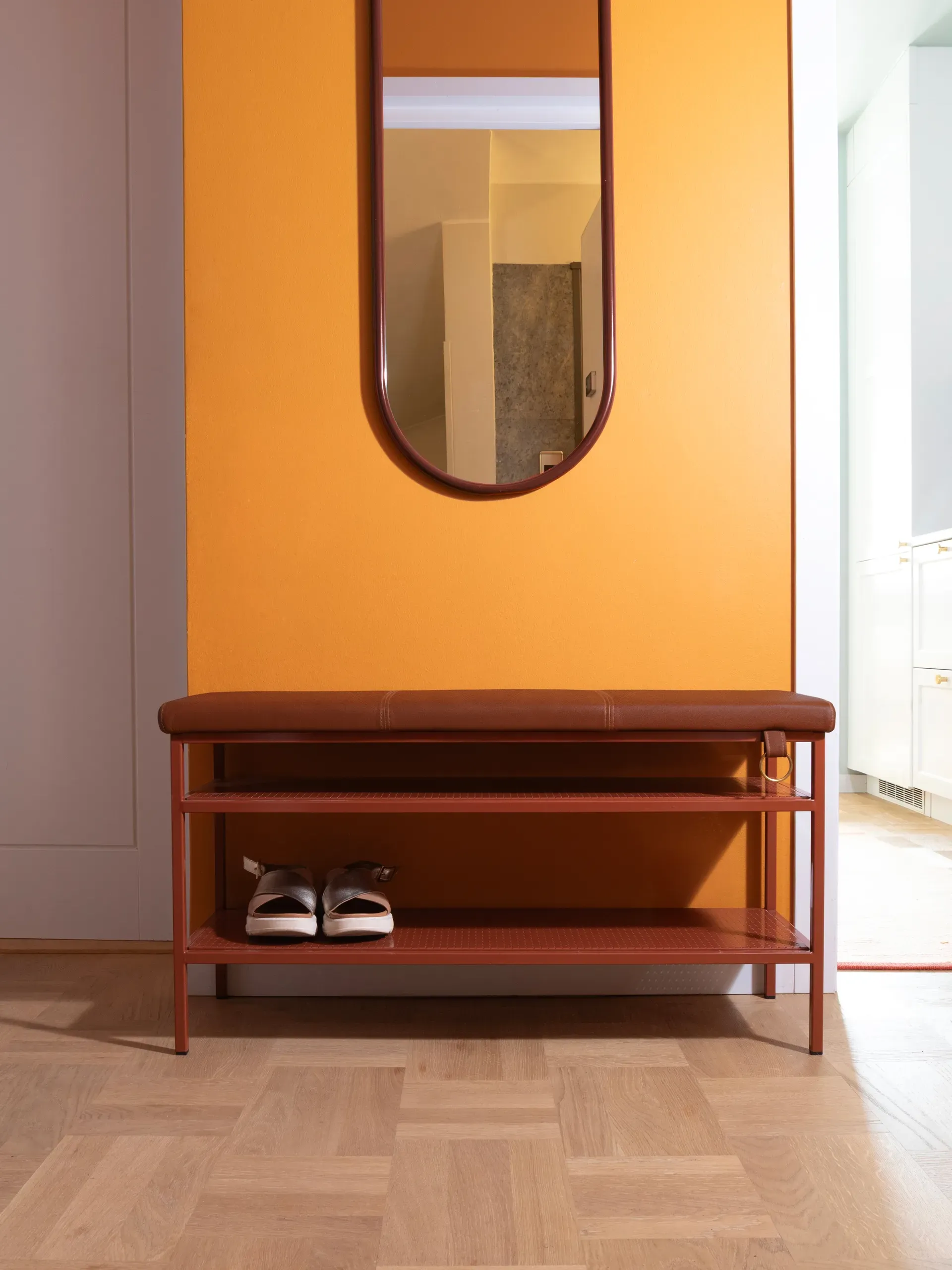Nancy Shoe Shelf, Cinnamon-Vintage Cognac
