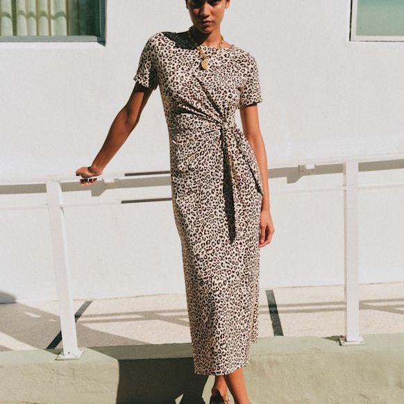 Pippa Dress - Leopard - Organic Cotton - Textile Made From Organic Fibers - S&amp;eacute;zane