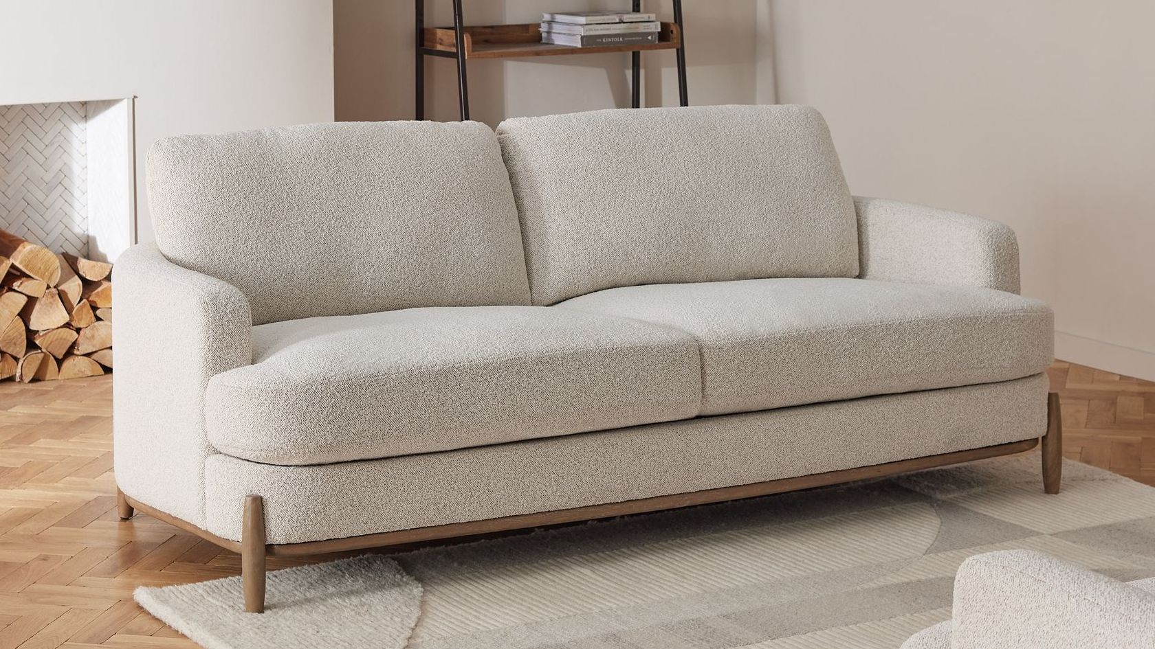Casual Boucle Light Natural Ellison 3 Seater Sofa