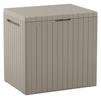 Keter City 30 Gal Outdoor Storage Box and Patio Side Table