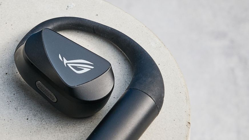 Black Asus ROG Cetra Open Wireless open earbuds for gaming