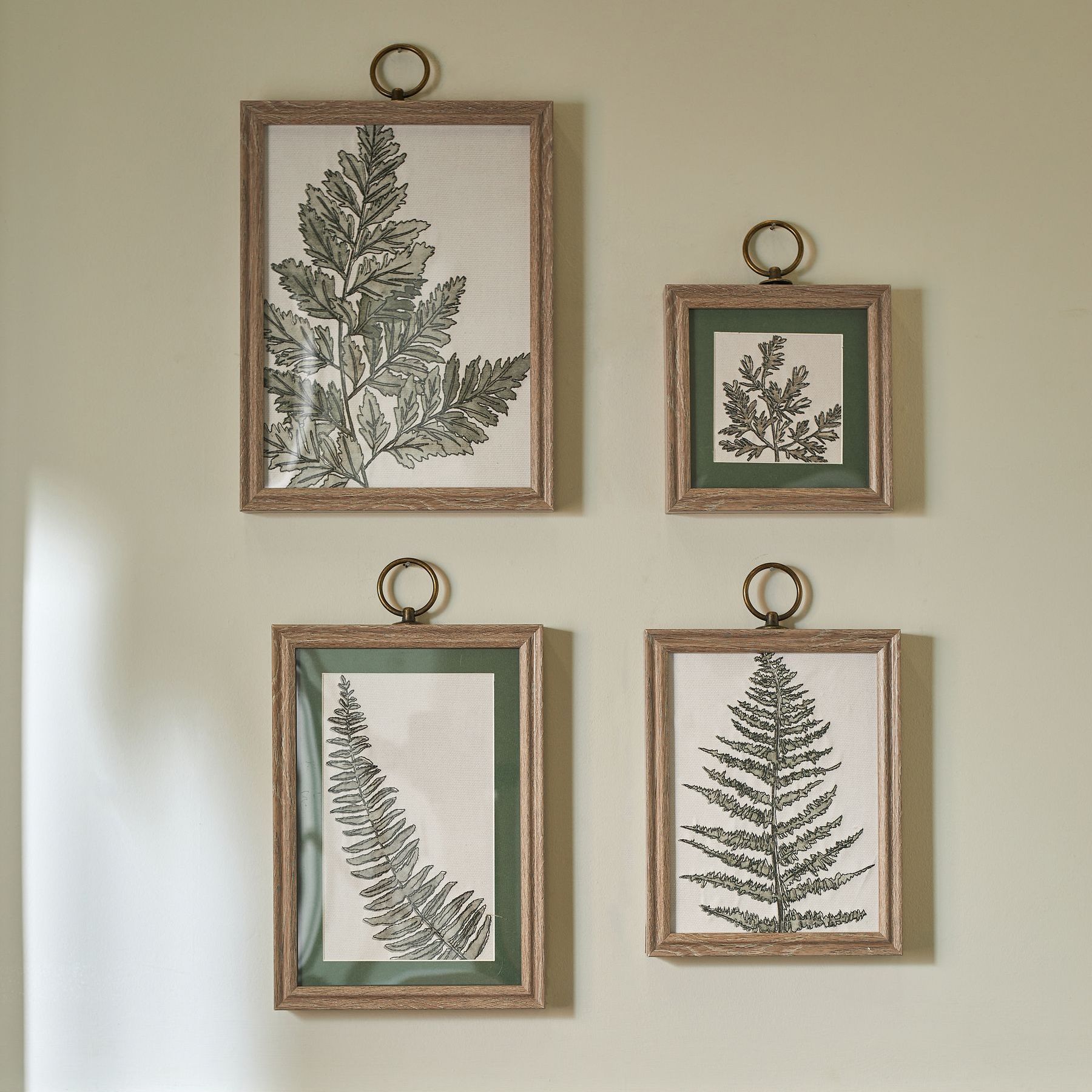 Set of 4 Green Botanical Framed Wall Art - Size One
