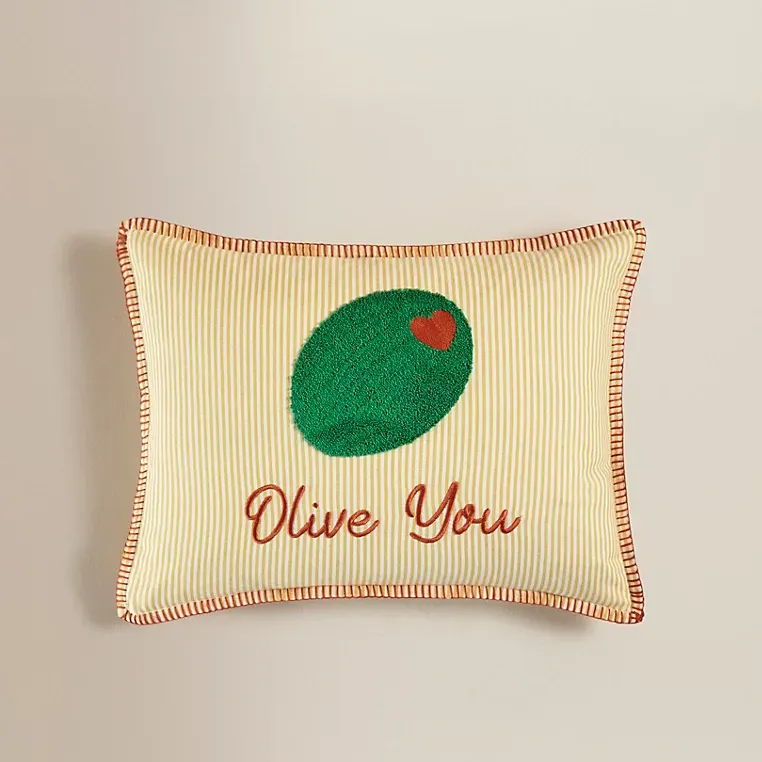 direct, 'Olive You' Slogan Cushion