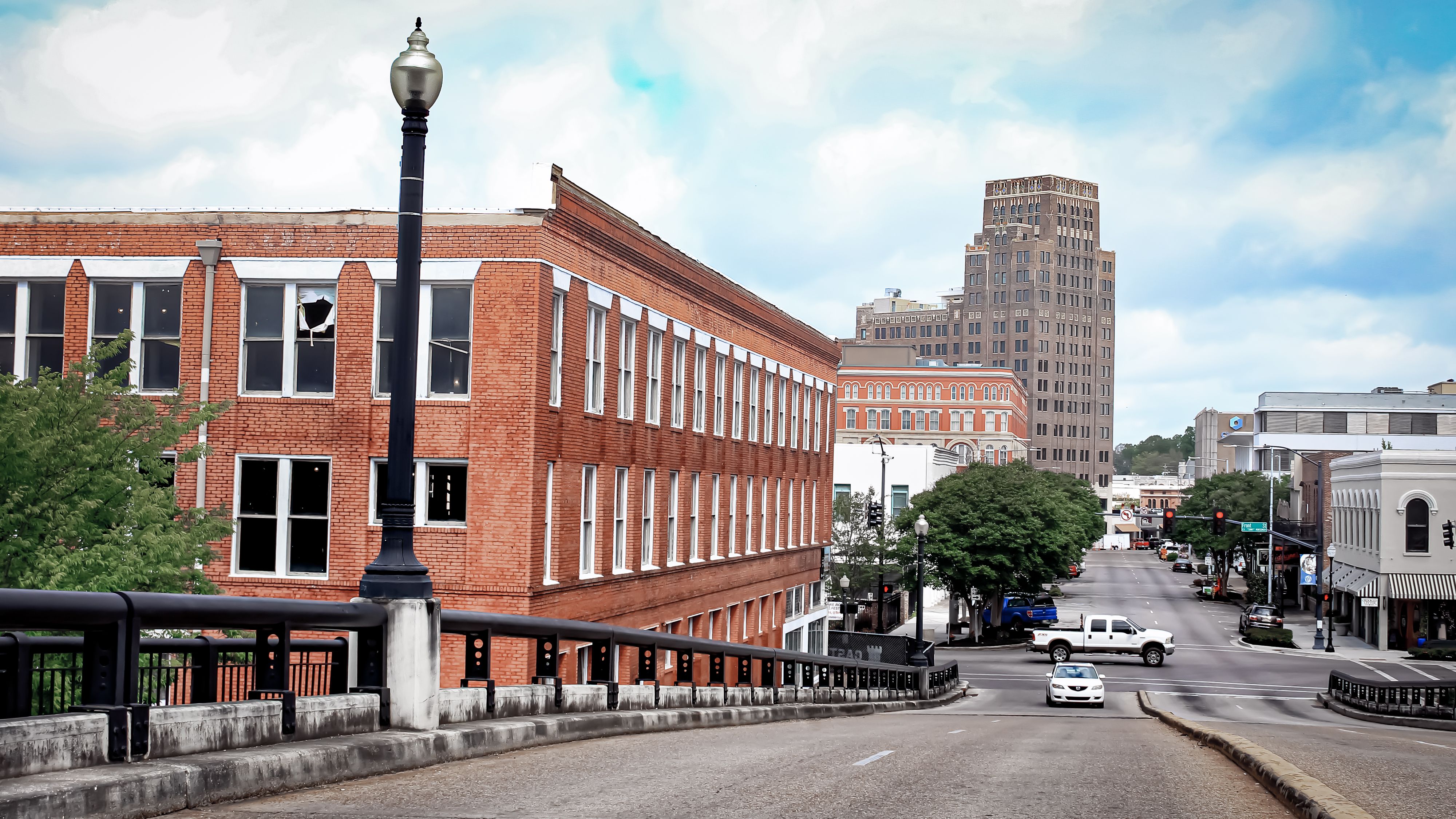 A landscape view of downtown Meridian, Mississippi
