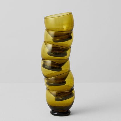 Rounded Moroccan Glasses Set | Amber