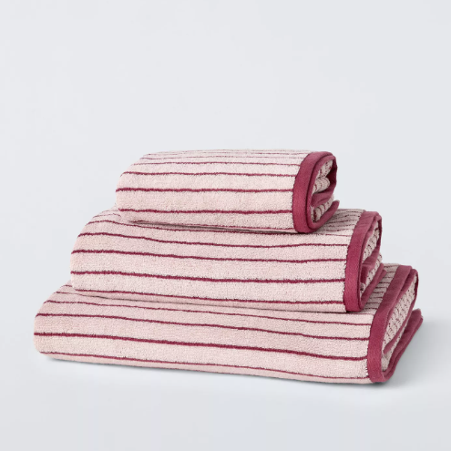 John Lewis, Egyptian Cotton Stripe Towels, Linen/white