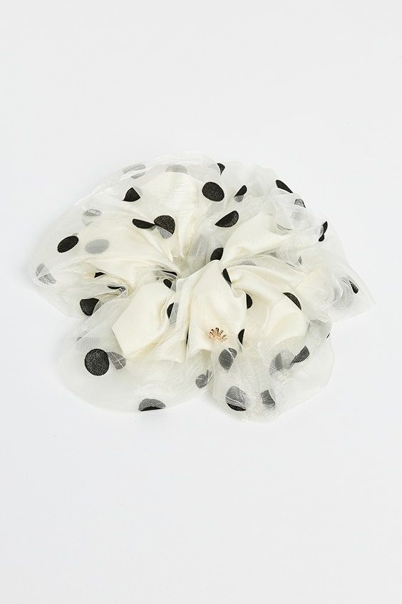 Lele Sadoughi Oversized Polka Dot Scrunchie