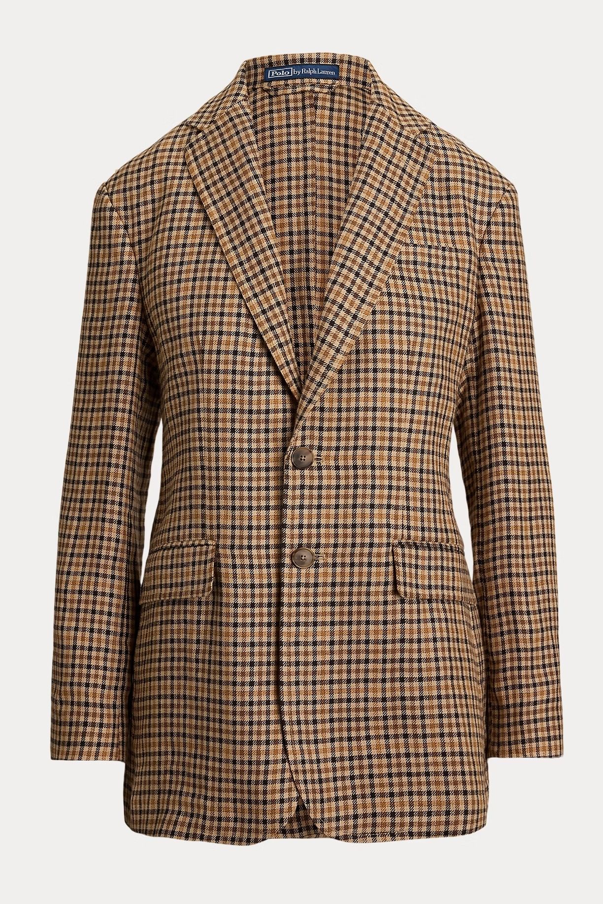Ralph Lauren Single-Breasted Plaid Tweed Blazer