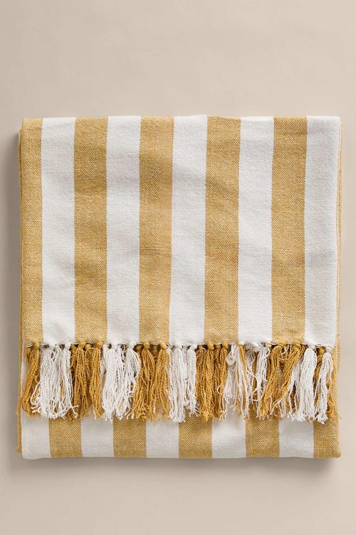 Pure Cotton Woven Striped Throw