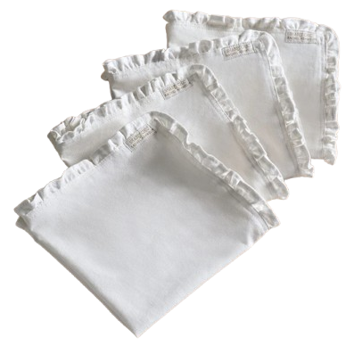 Shabby Chic by Rachel Ashwell&amp;reg; White Ruffle Trim Set of 4 Napkins