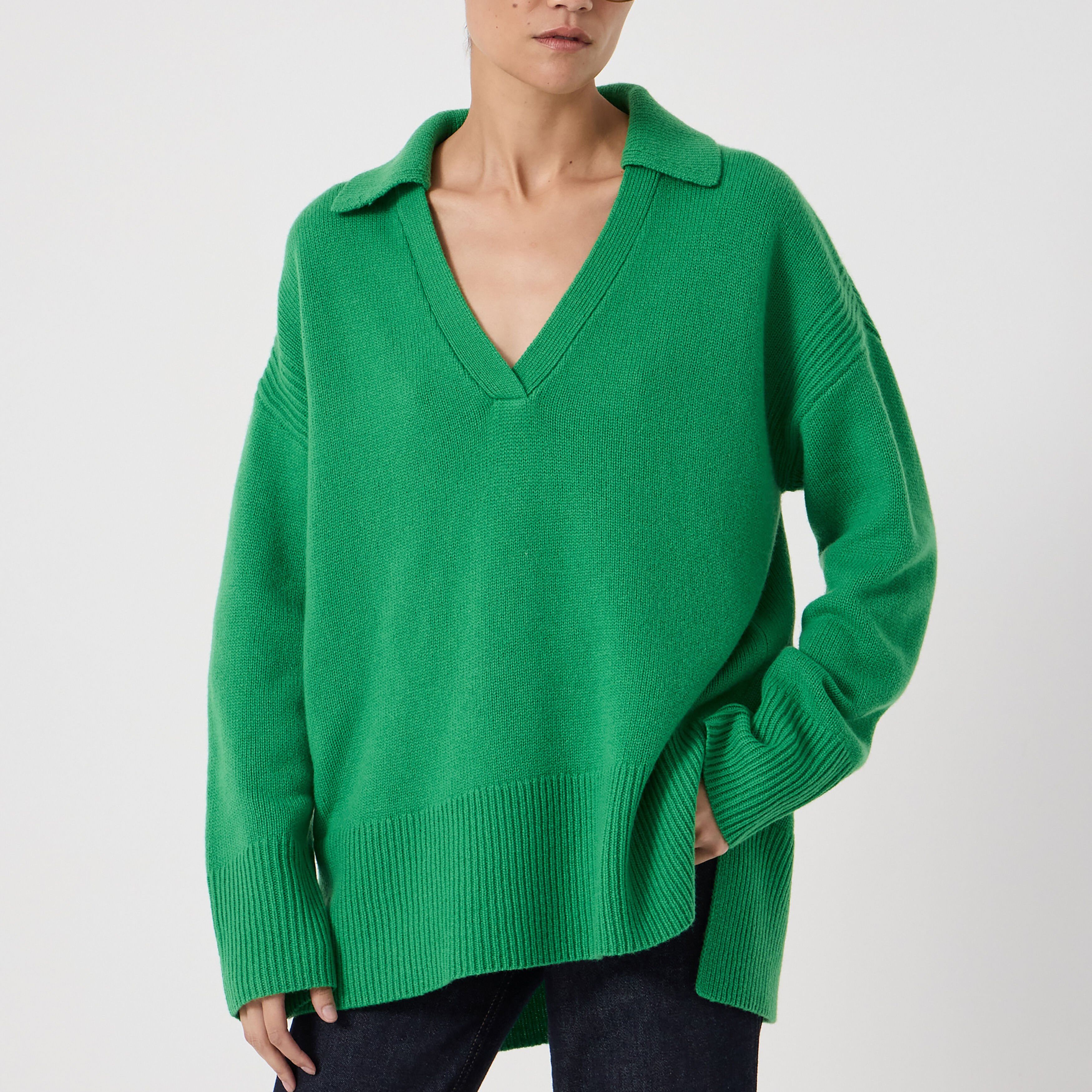 Carys Merino Collared Relaxed Jumper