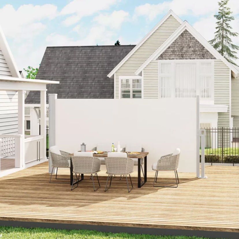 CuisinSmart, Retractable Waterproof Garden Bench - 71"x138" Patio Awning With Uv-Resistant Privacy Screen, Folding Decorative Outdoor Divider