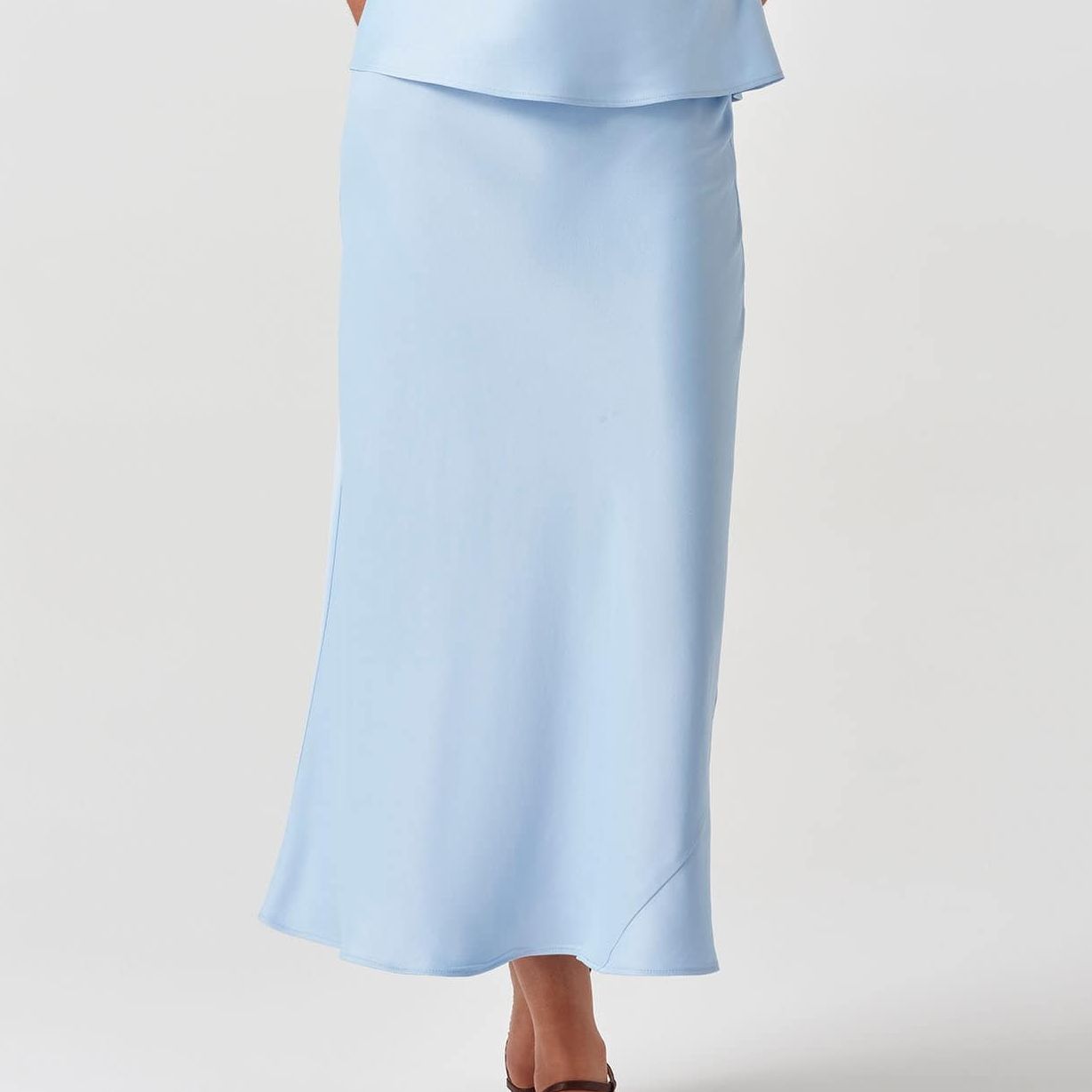 Satin Midi Slip Skirt