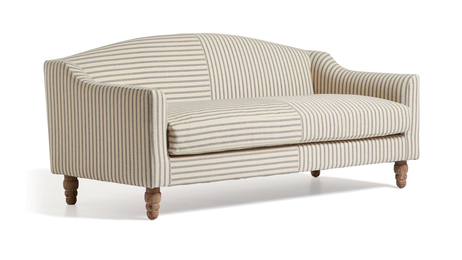 Pippo Stripe Linen 3-Seater Sofa - Sapphire