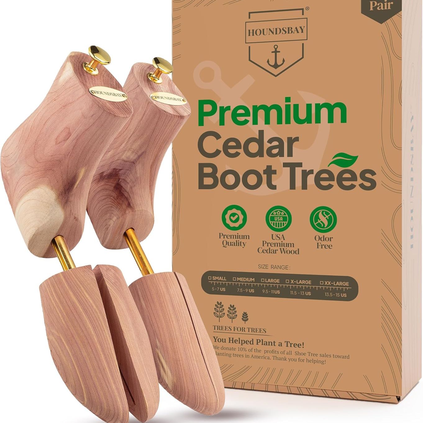 Houndsbay Boot Trees, Cedar Boot Tree for Men, Shoe Tree for Boots, Boot Stretcher & Shaper (pack of 1)