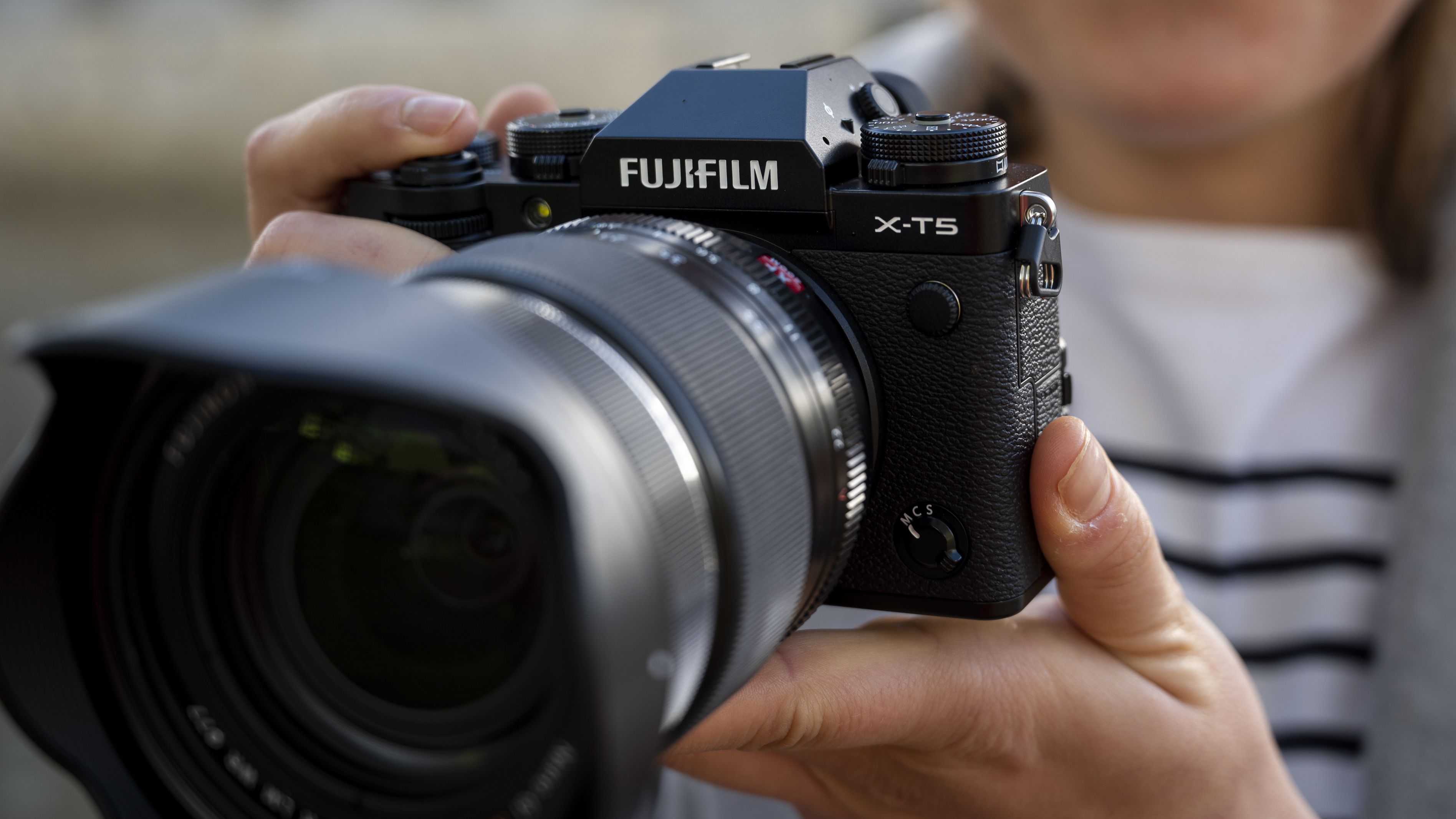 Fujifilm X-T5 with lens attached