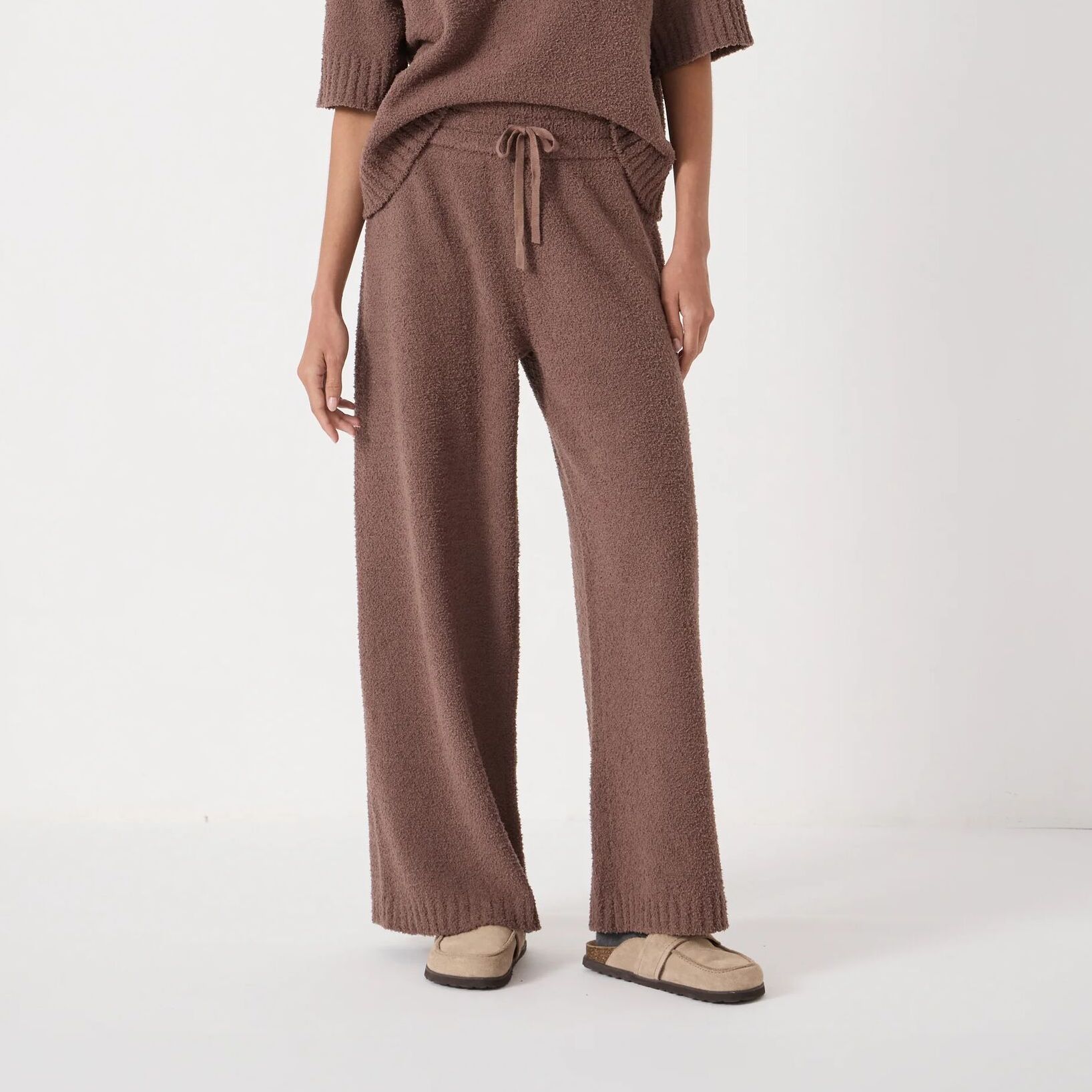 Supersoft Lux Wide Leg Trouser - Mocha Brown, Xs/s