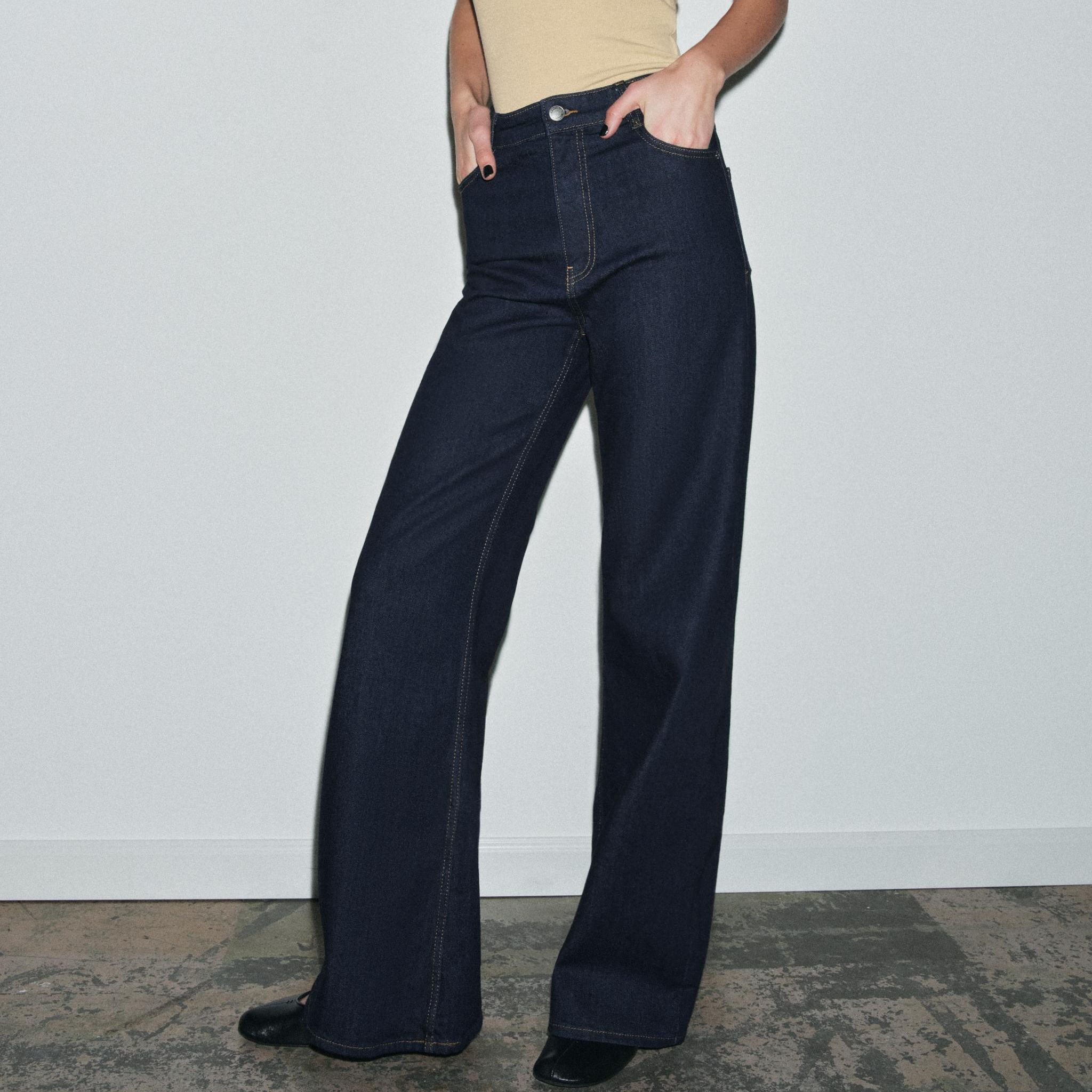 Zw Collection Wide-Leg High-Waist Jeans