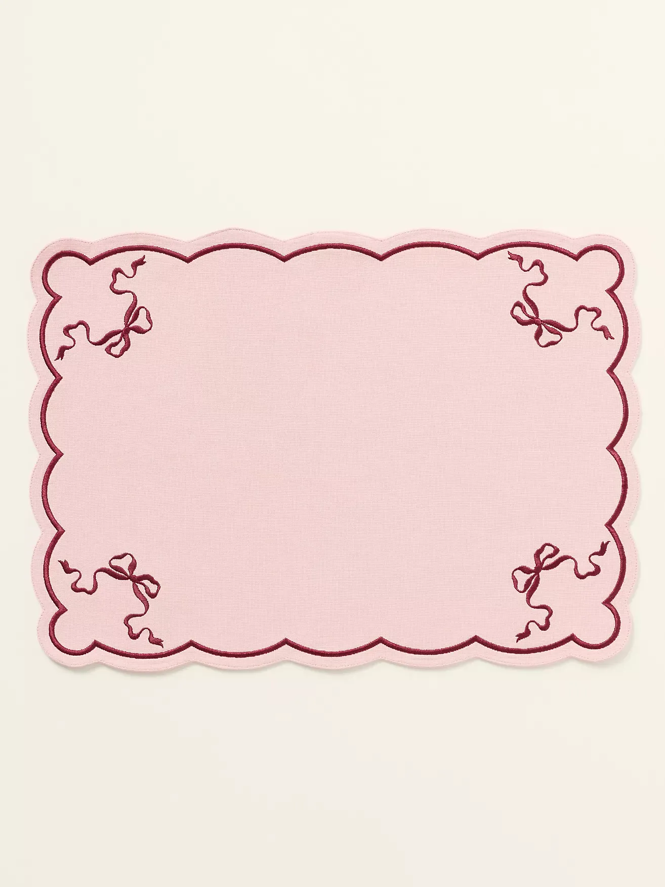 Benedita Bow Cotton Embroidered Placemat