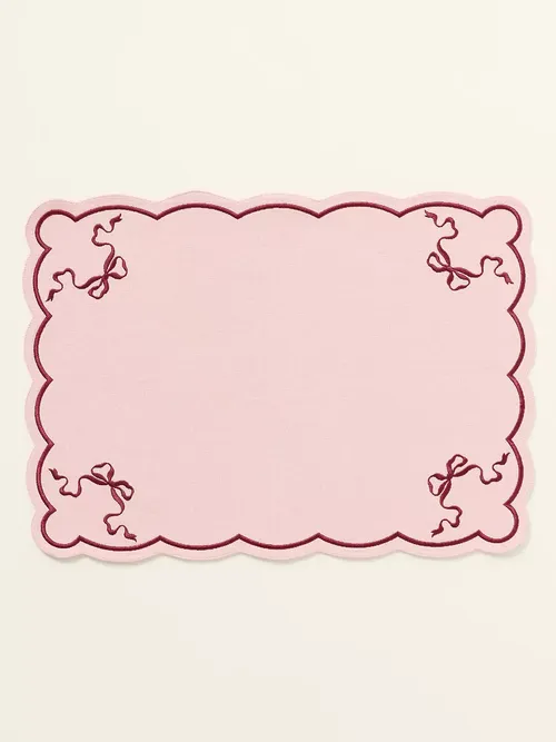 Benedita Bow Cotton Embroidered Placemat