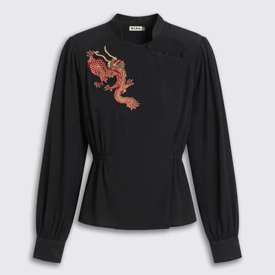Rixo x Bay Garnett, Sylvie Embroidered Silk Top