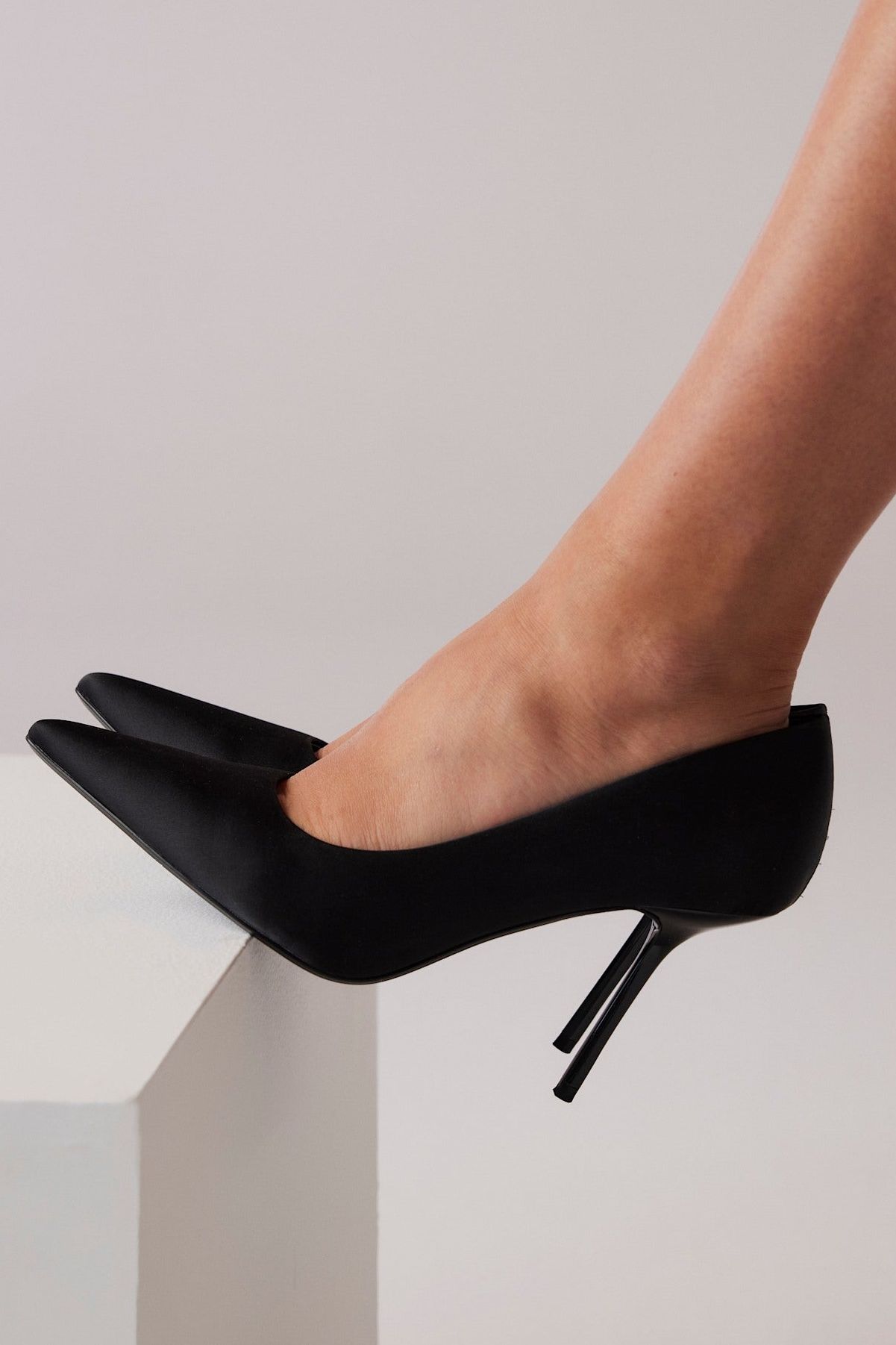 Pippa Black High Heel Court Shoes