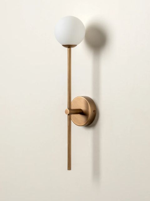 Chelso - Aged Brass and Opal Wall Light