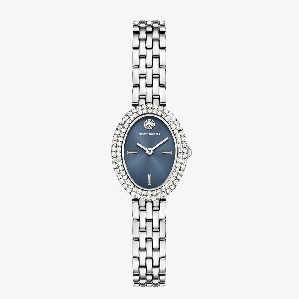 Oval Watch in Blue, Size Os