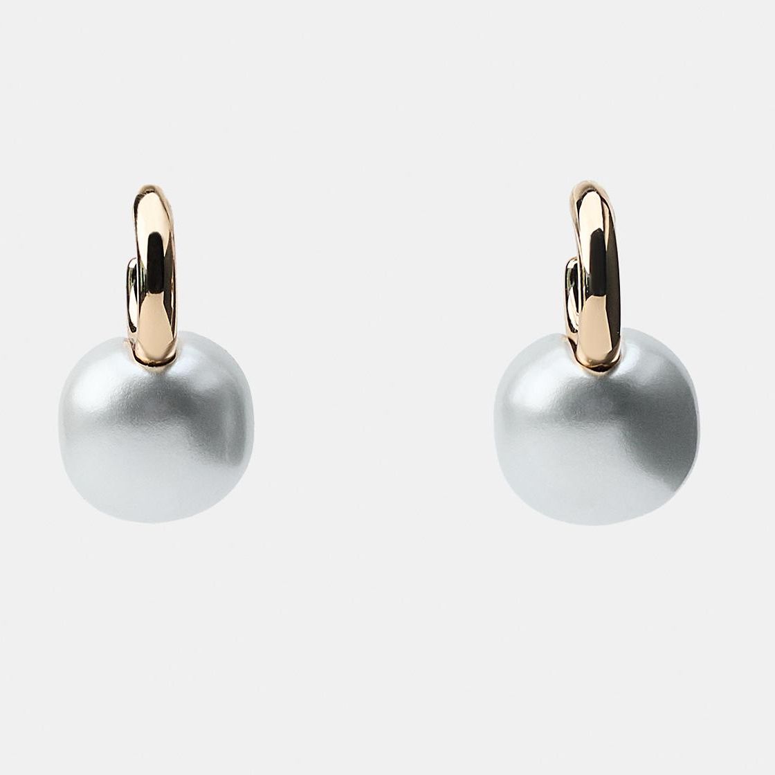 Faux Pearl Hoop Earrings