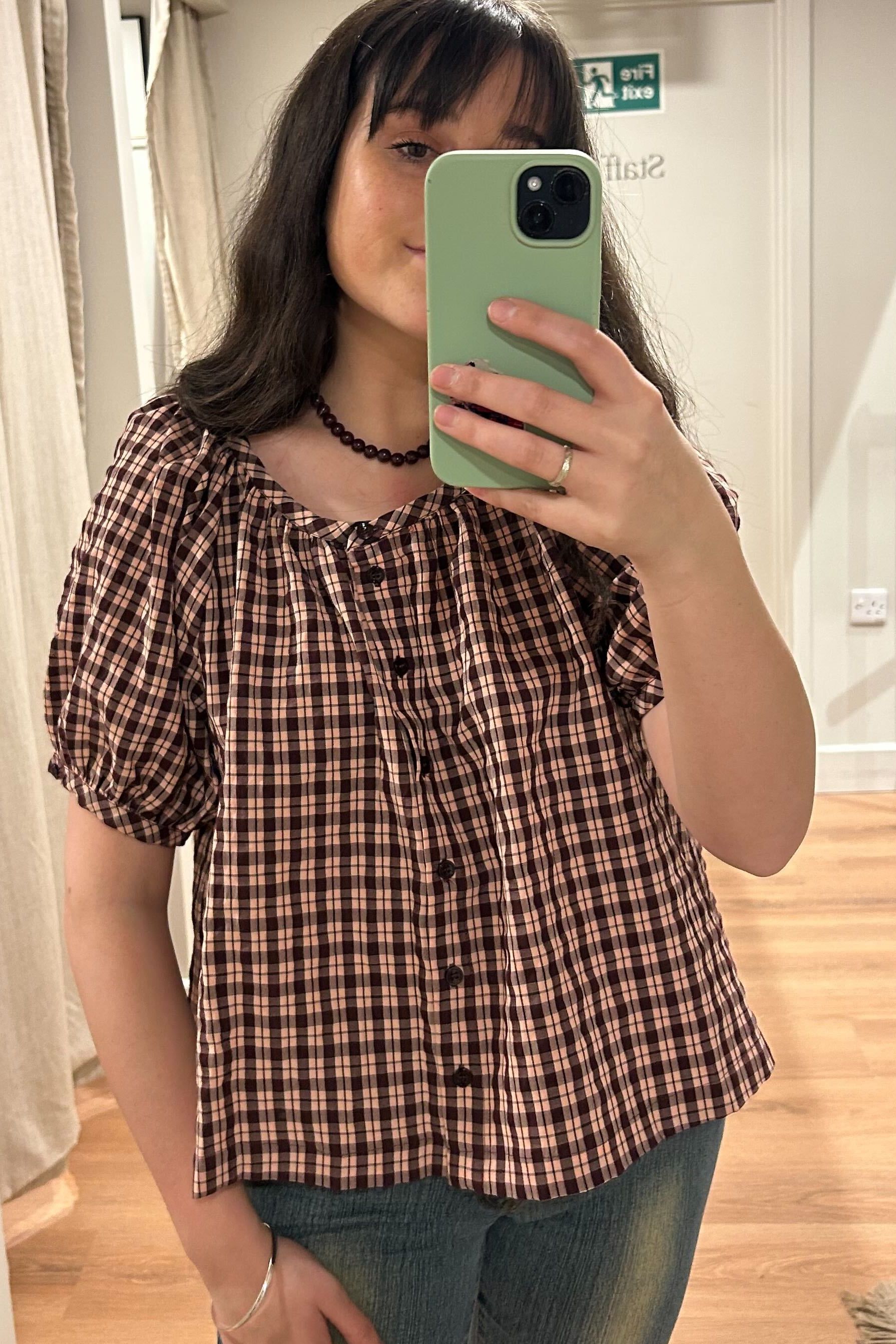 Image of gingham blouse