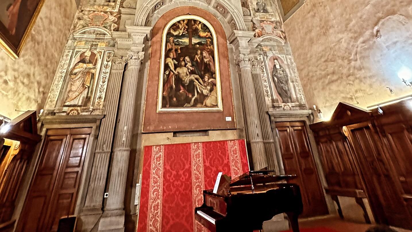 The author's photo of an opera venue in a historic church, Italy.