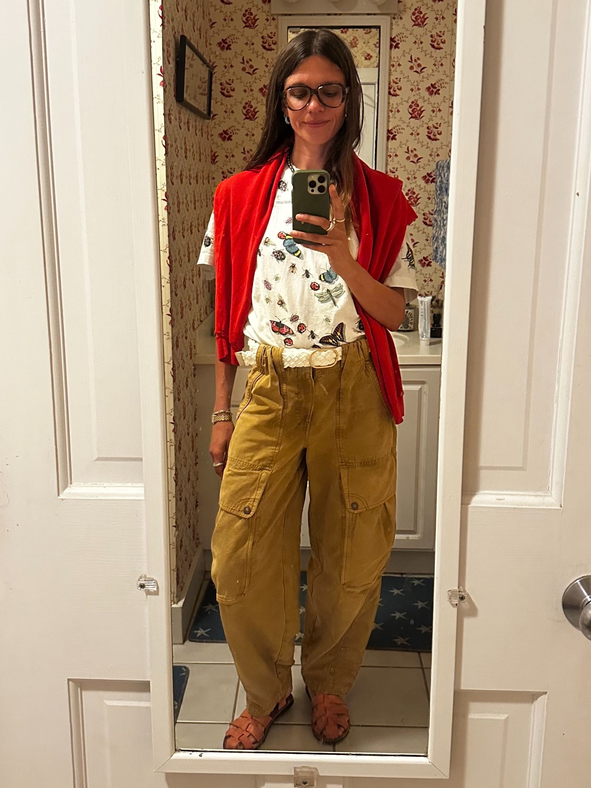 Julia Gall pairs cargo pants with a nature tee