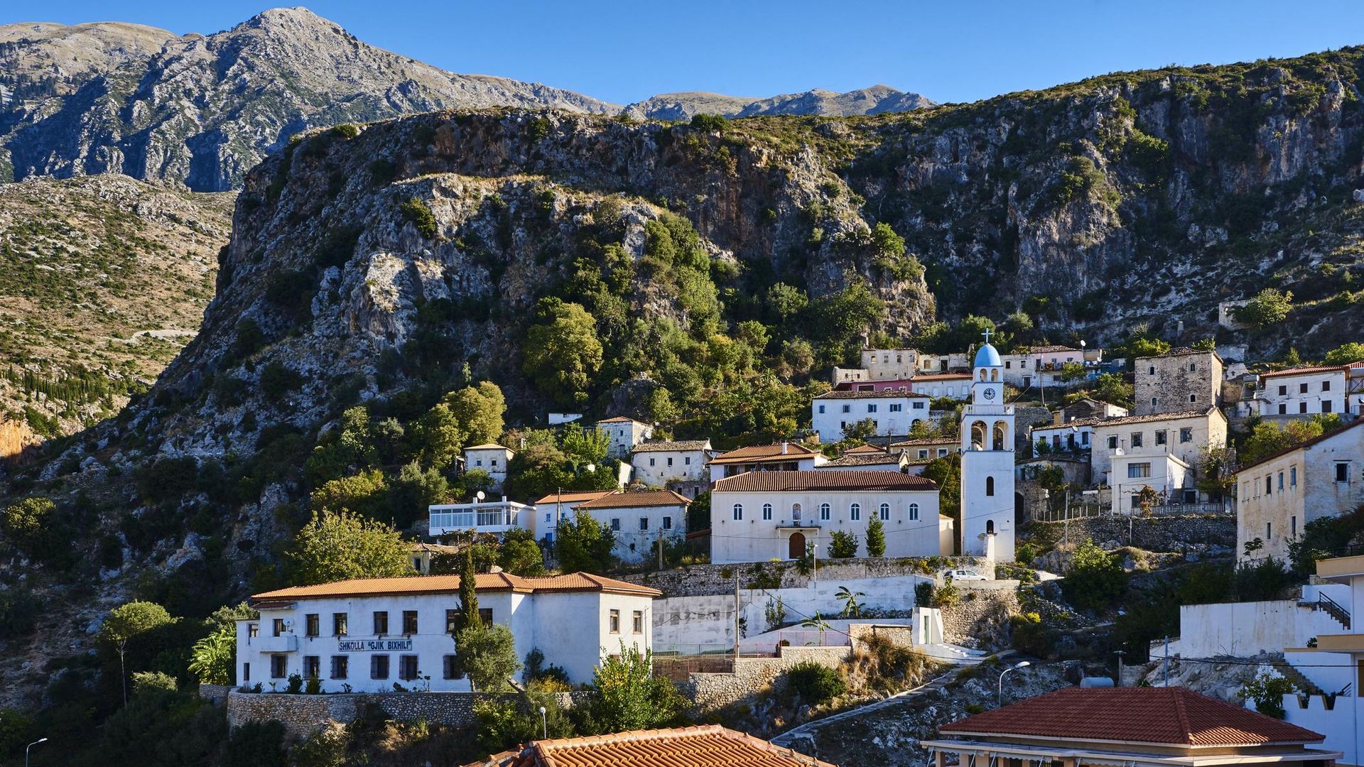 Dhermi village on the Adriatic coast, Albania