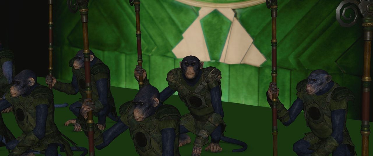 Making Wicked's VFX flying monkeys; a person on a film stage, turned into a CG flying monkey