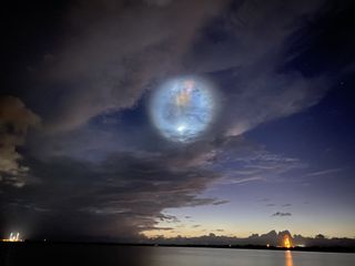 SpaceX's predawn launch of its Falcon 9 rocket carrying the Starlink and Planet SkySat satellites created a dazzling spectacle in the predawn sky after lifting off from Cape Canaveral Air Force Station on June 13, 2020.