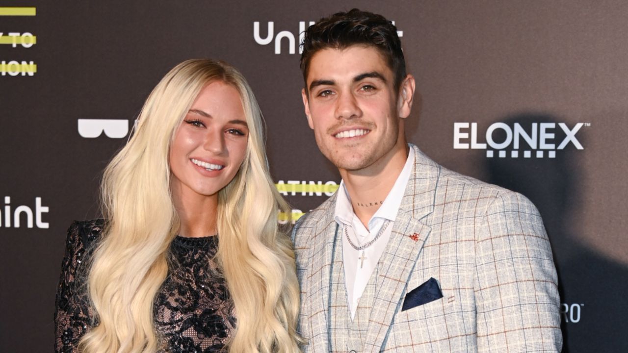 Lucie Donlan and Luke Mabbott attend the &quot;Eating Our Way To Extinction&quot; World Premiere at Odeon Luxe Leicester Square on September 08, 2021 in London, England.