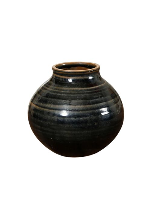 Obsidian Glazed Vase