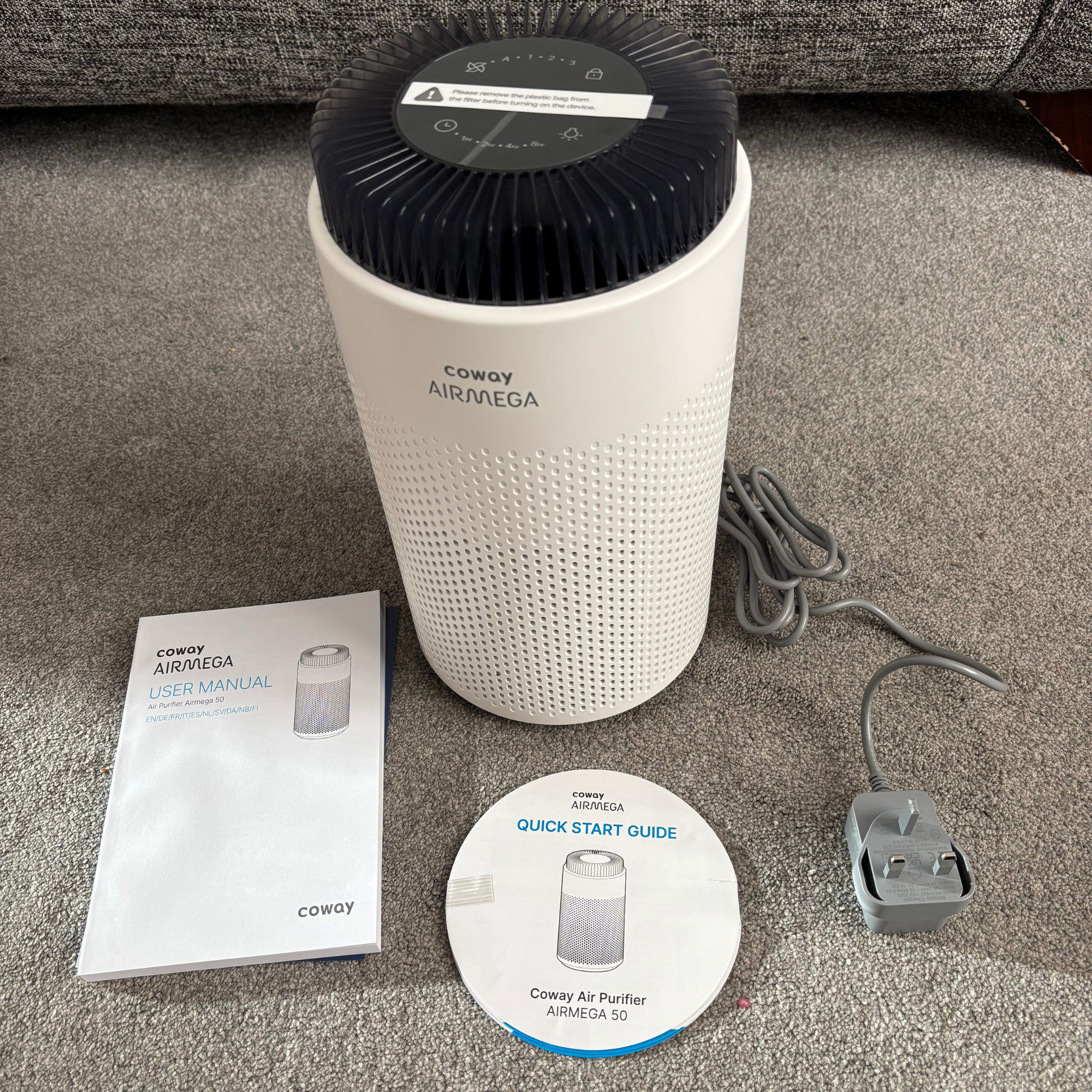 Coway Airmega 50 unboxing process