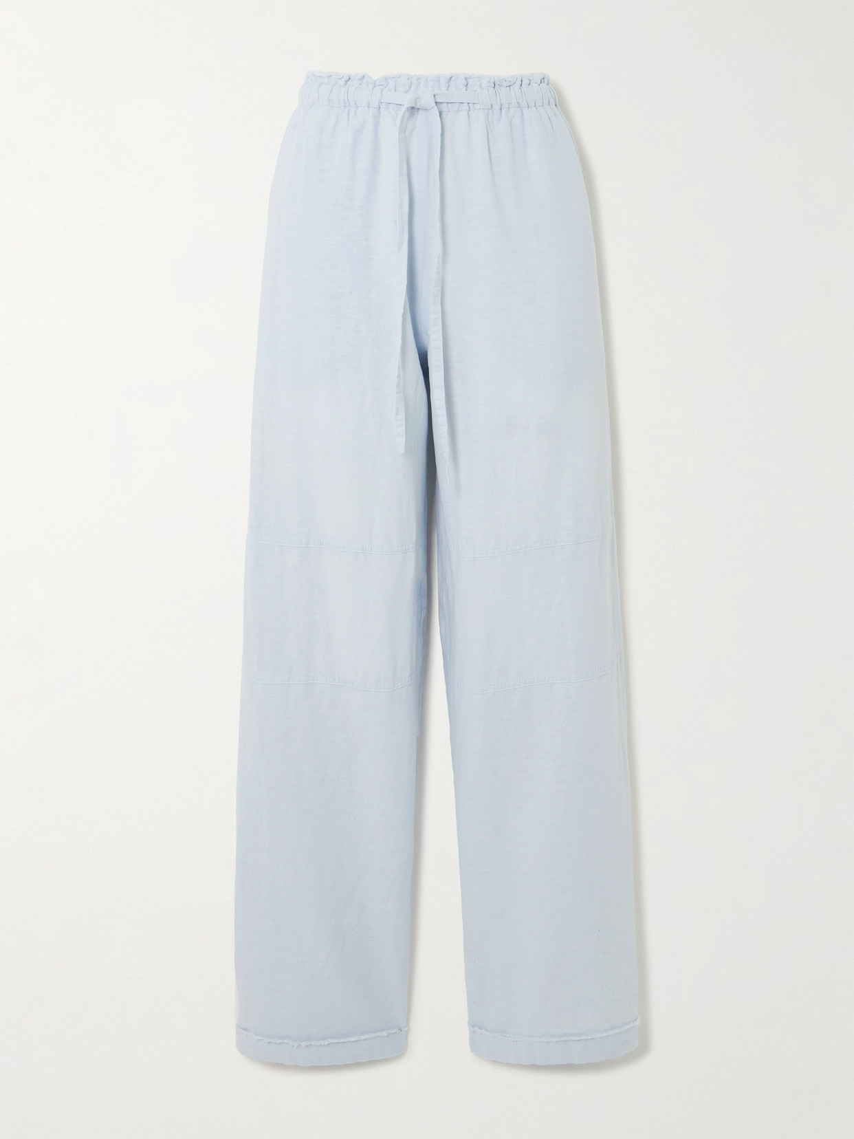 Cotton and Linen-Blend Wide-Leg Pants