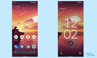 android 12 home and lock screen screenshots