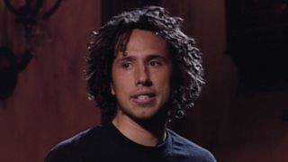 Zach de la Rocha after performing "Bulls on Parade" with Rage Against the Machine on SNL