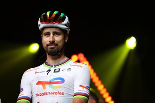 ROANNE, FRANCE - JULY 13: Peter Sagan of Slovakia and Team TotalEnergies prior to stage twelve of the 110th Tour de France 2023 a 168.8km stage from Roanne to Belleville en Beaujolais / #UCIWT / on July 13, 2023 in Roanne, France. (Photo by Michael Steele/Getty Images)