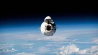 SpaceX's CRS-27 Dragon cargo capsule approaches the International Space Station for docking on March 16, 2023.